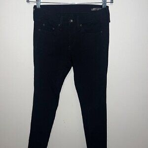 RAG & BONE Slim Skinny Low Rise Jeans Sz 26 Equestrian Black W1502S005